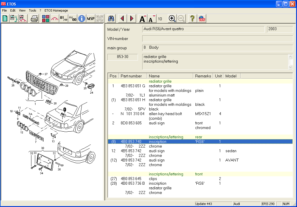 Audi Volkswagen (VW) Seat & Skoda Electronic Parts Catalogue (EPC)